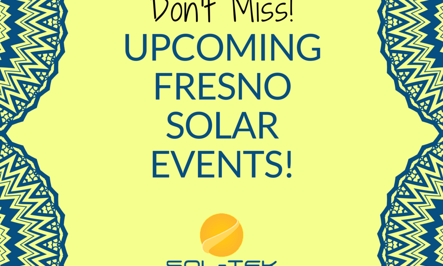 Sign showing don't miss upcoming Fresno solar events