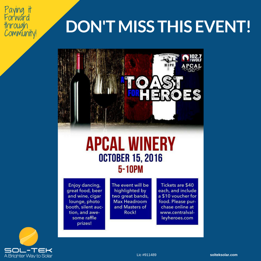 Shows flyer for A Toast for Heroes at ApCal
