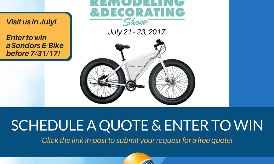 Shows photo of ebike from contest and Fresno Home Remodeling & Decorating Sshow